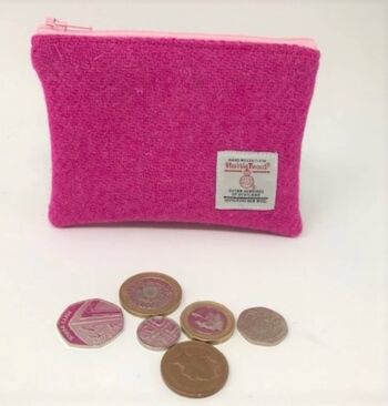 Porte-Monnaie Harris Tweed - HT20 - Rose Bonbon 3