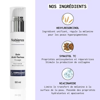 Soin Correcteur d'Hyperpigmentation Visage & Mains HRB-3, Formule Nuit, 50ml 3