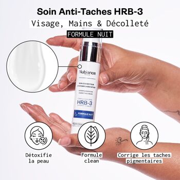 Soin Correcteur d'Hyperpigmentation Visage & Mains HRB-3, Formule Nuit, 50ml 6