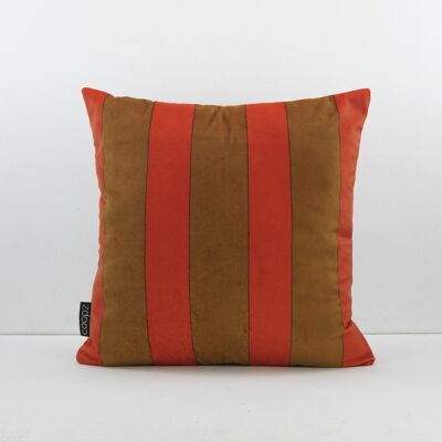 Cushion cover Stripe Velvet red-brown red-brown 50x50cm