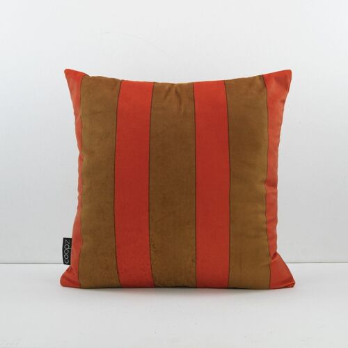 Kissenbezug Stripe Velvet Rot-Braun Rotbraun 60x60cm