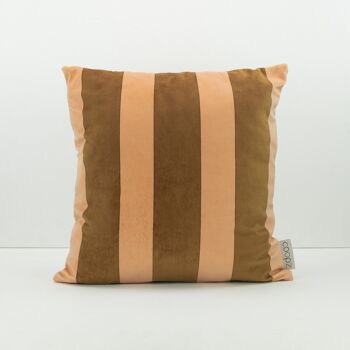 Housse de coussin Stripe Velvet Nude-Marron Nude/Marron 60x60cm 2