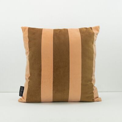 Cushion cover Stripe Velvet Nude-Brown Nude/Brown 40x40cm