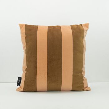 Housse de coussin Stripe Velvet Nude-Marron Nude/Marron 40x40cm 1