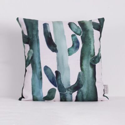 Cushion cover Watercolor Cactus No.2 Green Green 50x50cm