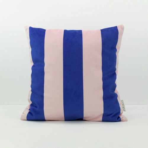 Kissenbezug Stripe Velvet Blau-Rosa Blue/Rose 50x50cm