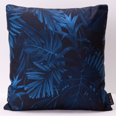 Coussin palmiers bleus 50 x 50 cm