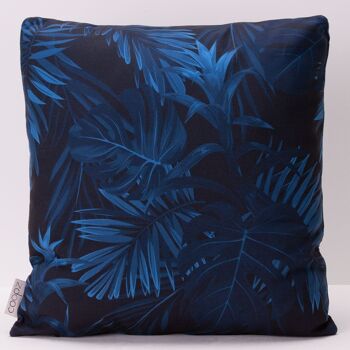 Coussin palmiers bleus 40 x 40 cm 2