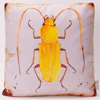 Coussin longicorne jaune 60x60cm 1