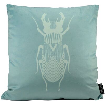 Cushion Stag Beetle Graphic Velvet Mint 50x50cm
