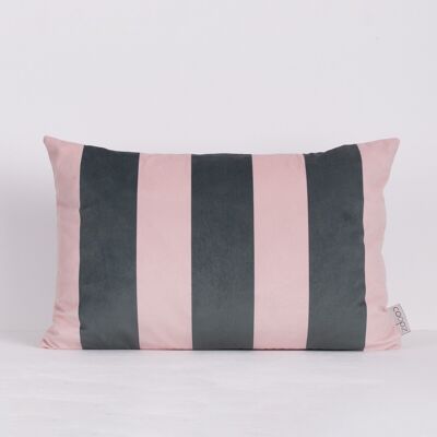 Cushion cover Stripe Velvet Petrol-Pink Petrol/Pink 40x60cm