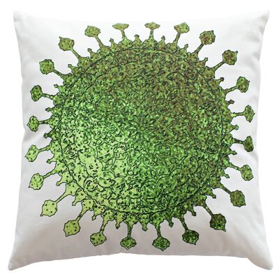 Housse de coussin verte "Sun"