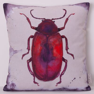 Cushion Strawberry sap beetle 60x60cm