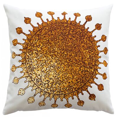 Housse de coussin cuivre-or "Sun"