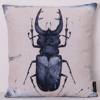 Cushion Stag Beetle Black 50x50cm