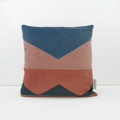 Housse de Coussin Lettre Velours Pétrole Pétrole 50x50cm