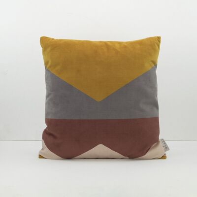 Housse de Coussin Lettre Velours Laiton Laiton 60x60cm