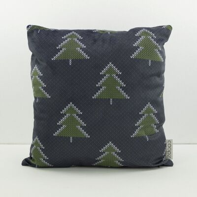 Coussin de Noël sapins G vert 60x60cm