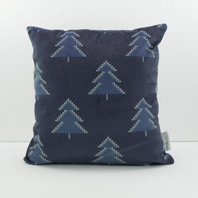 Christmas cushion firs DB dark blue 50x50cm