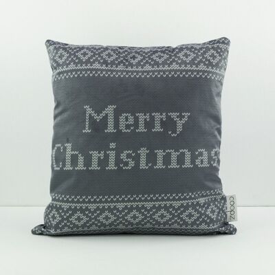 Coussin de Noël Merry Christmas Petr Petrol 40x40cm