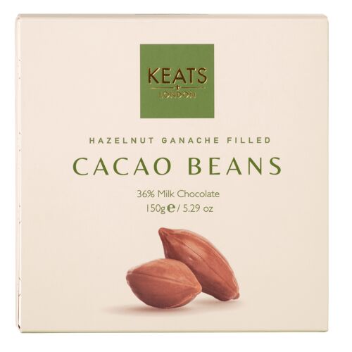 Keats Milk Chocolate Cocoa Beans with Hazelnut Ganache