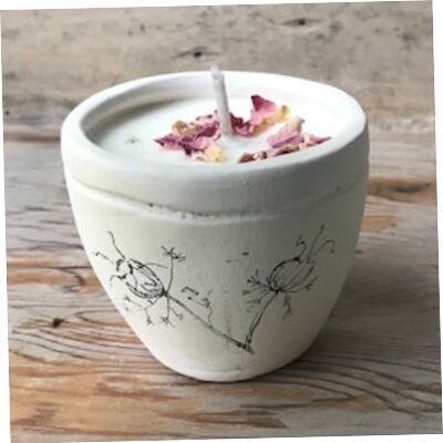 Merryfield Pottery – Botanical Seedhead Design Shabby Chic Kerzentöpfe – Nigella