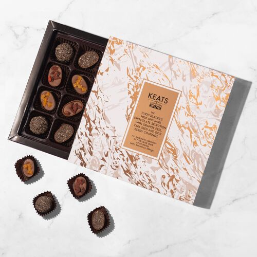 Keats 16 pcs Fruit and Chia Seed Chocolate Selection-Sleeve Box