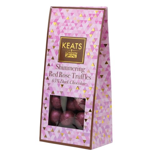 Keats Shimmering Dark Chocolate Truffles Standing Gift Box-Rose