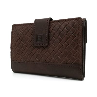 Porte-Monnaie Moyenne Femme, RFID, Portefeuille Femme, Fabriqué en Espagne, Cuir, 31414 Marron