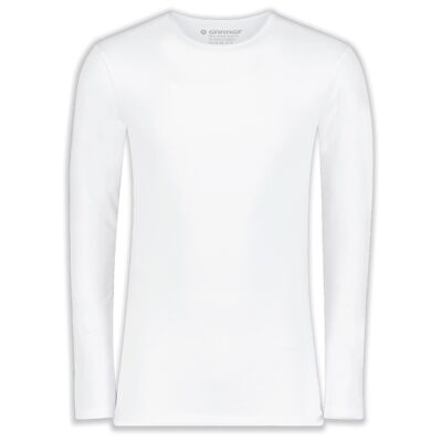 0208 BODYFIT T-Shirt O-Ausschnitt Langarm - Weiß