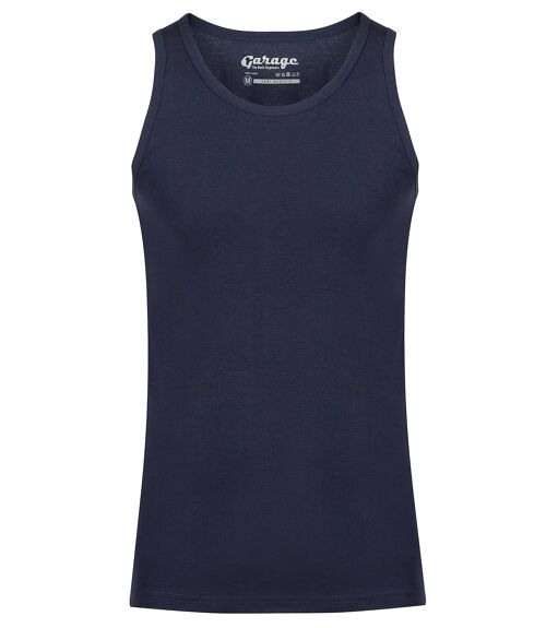 0401 SEMI BODYFIT Singlet - Navy