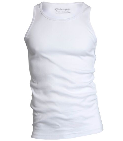 0401 SEMI BODYFIT Singlet - White