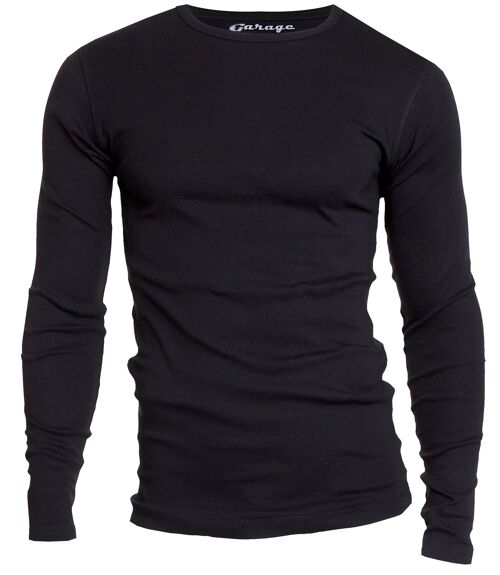0303 SEMI BODYFIT T-shirt O-Neck Longsleeve - Black