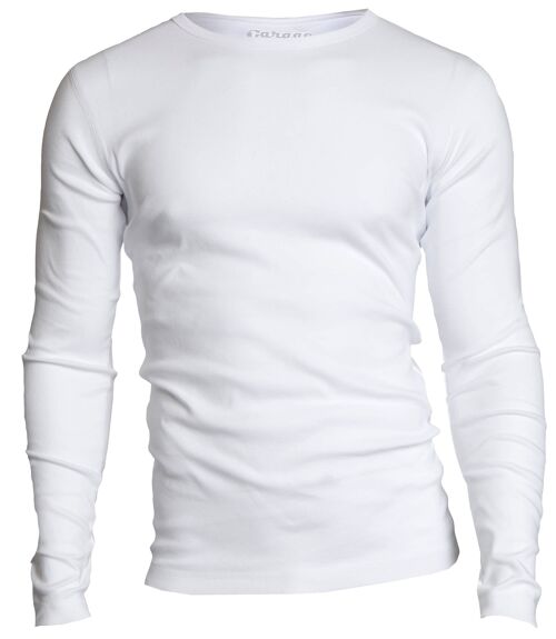 0303  SEMI BODYFIT T-shirt O-Neck Longsleeve - White