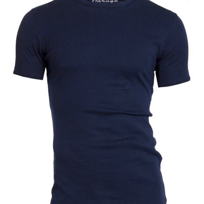 0301 SEMI BODYFIT T-shirt O-neck - Navy