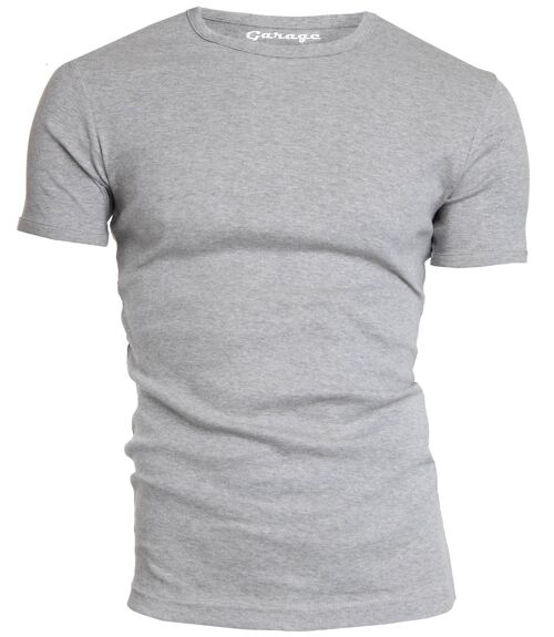 0301 SEMI BODYFIT T-shirt O-neck - Grey Melange