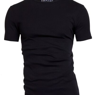 0301 SEMI BODYFIT Camiseta O-cuello - Negro