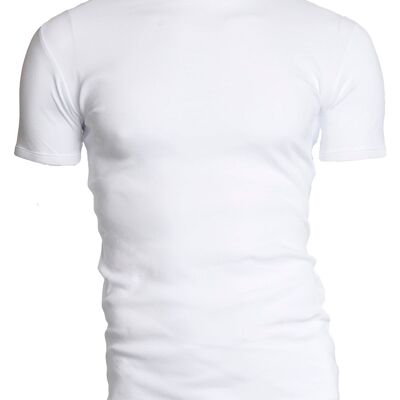 0301 Camiseta SEMI BODYFIT O-cuello - Blanco