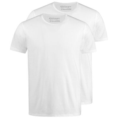 0103 REGULAR FIT 2er-Pack T-Shirts mit O-Ausschnitt – Weiß