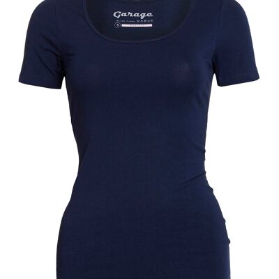 0701 Damen BODYFIT T-Shirt O-Ausschnitt - Navy