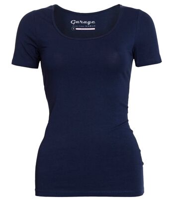 0701 T-shirt BODYFIT col rond Femme - Marine