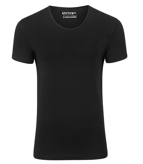0250 BODYFIT T-shirt deep O-neck - Black