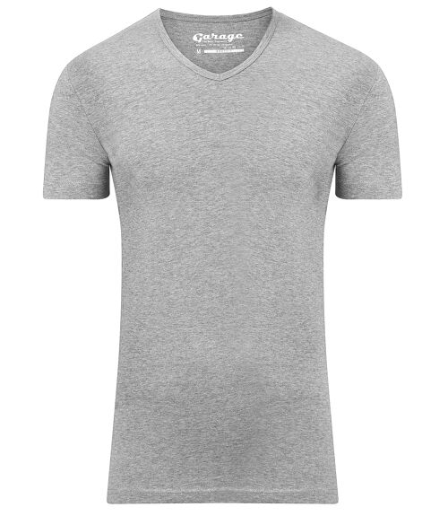 0202 BODYFIT T-shirt V-neck - Grey Melange