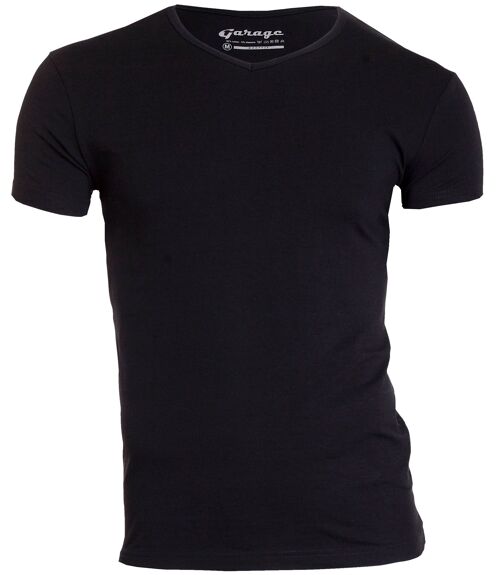 0202 BODYFIT T-shirt V-neck - Black