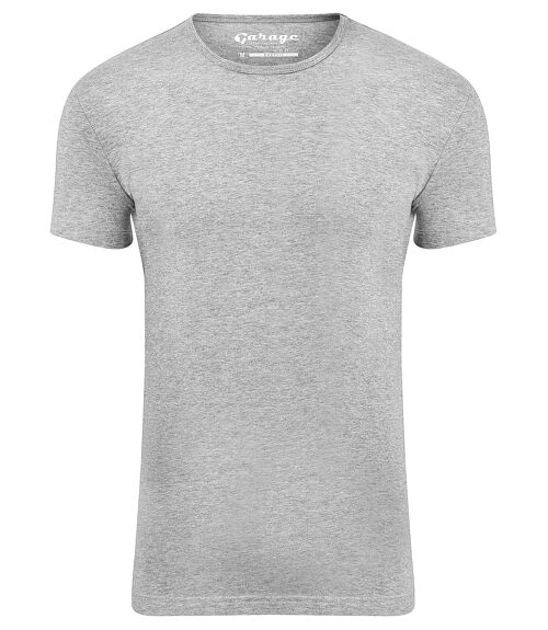 0201 BODYFIT T-shirt O-neck - Grey Melange
