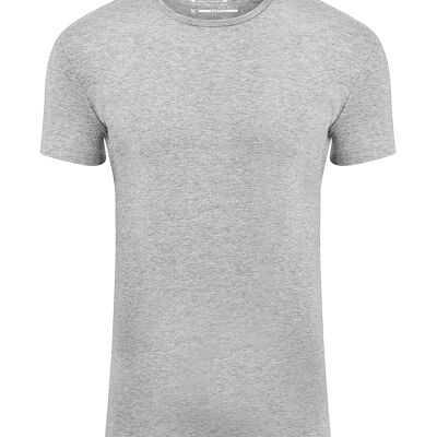 0201 BODYFIT T-Shirt O-Ausschnitt - Grau Melange
