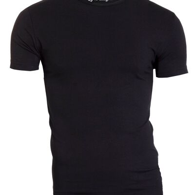 0201 BODYFIT T-Shirt O-Ausschnitt - Schwarz