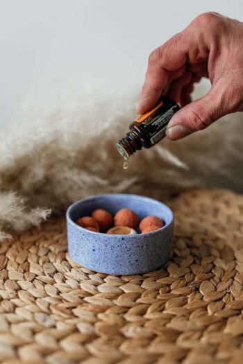 Diffuseur en céramique pour huiles essentielles - dans un bol hollandais bleu__ 1