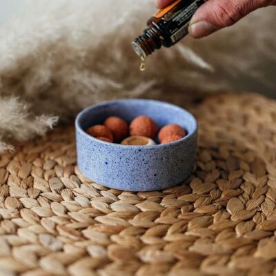 Difusor de cerámica para aceites esenciales - en cuenco azul holandés__