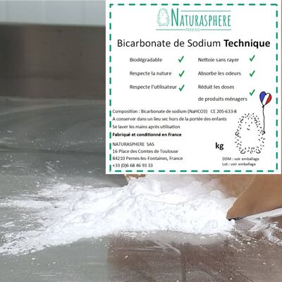 Bicarbonato de sodio 5 kg técnico a granel con etiquetas